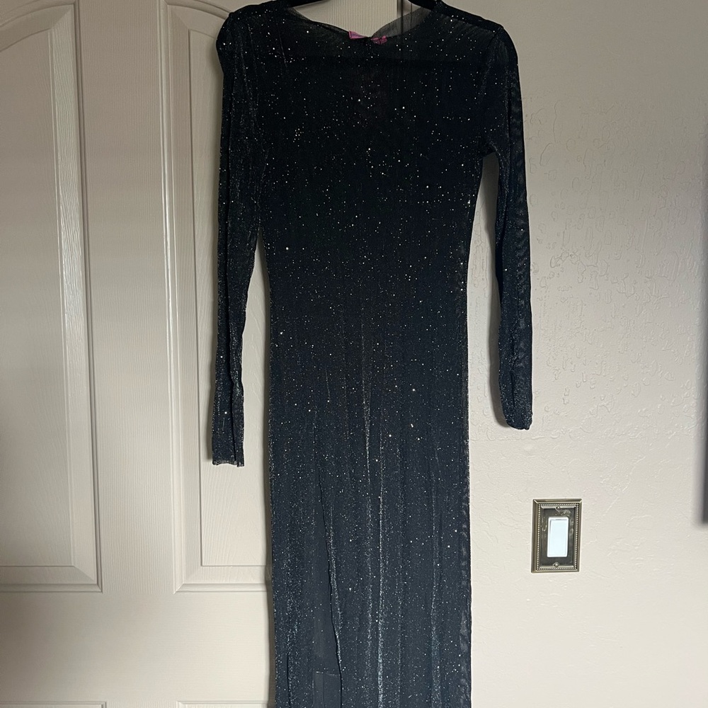 Elegant Black Glitter Dress